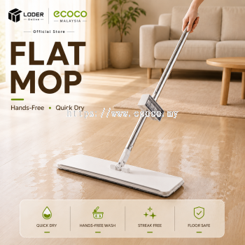 LODER ECOCO Flat Mop 360° Rotating Microfiber Floor Mop Wet Dry Cleaning Mop Household Cleaning Tool