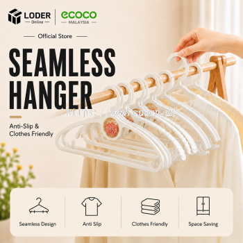 LODER ECOCO Seamless Hanger Anti Slip Clothes Hanger No Shoulder Marks Wardrobe Organizer