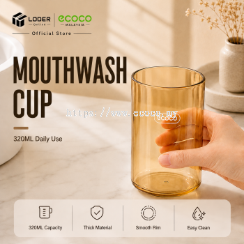LODER ECOCO 320ml Thickened Mouthwash Cup Bathroom Gargle Cup Toothbrush Rinse Cup