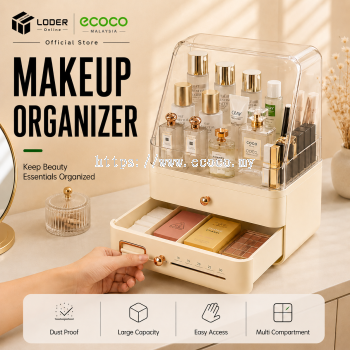 LODER ECOCO Dustproof Makeup Organizer Cosmetic Storage Box Skincare Drawer Organizer  SEO Score: 9.9/10 