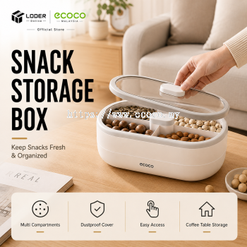 LODER ECOCO Snack Storage Box Divided Food Container Airtight Snack Tray Nuts Candy Party Organizer