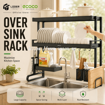 LODER ECOCO Over Sink Dish Drying Rack Kitchen Counter Organizer Bowl Plate Storage Shelf Rack