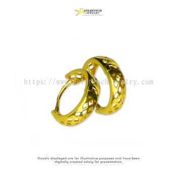 E00112: Lattice Hoop Earrings 916 (wt 1.20g)