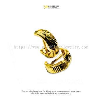 E00097: Hoop Design Earrings 916 (wt 1.80g)