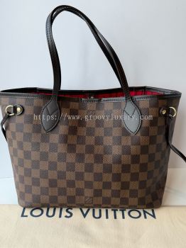 Preloved Excellent LV Neverfull PM Damier Ebene Canvas, no pouch and with signs of usage on handle S260516-05