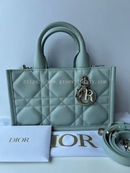 Preloved Like New  Dior Mini Tote Sage Green GHW S260524-01