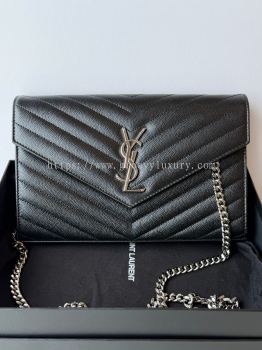 Preloved Excellent YSL WOC Chain Wallet  Black SHW S260510-04