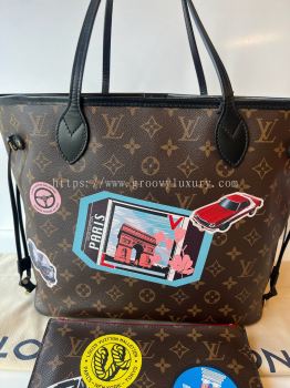 Preloved Excellent LV Neverfull MM World Tour Monogram Canvas Bag Excellent Condition with dustbag n pouch S260623-08