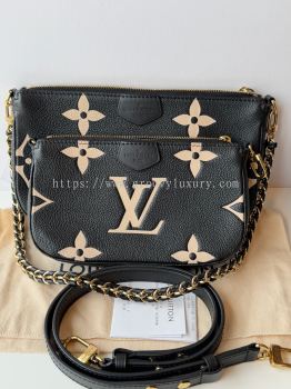 Preloved Like New LV Multi Pochette Bicolor Monogram Empreinte Leather S260421-15