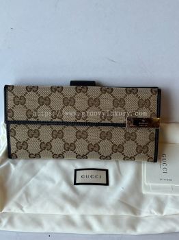 Preloved Unused Gucci Beige/Ebony GG Canvas Trademark Continental Wallet S250715-06