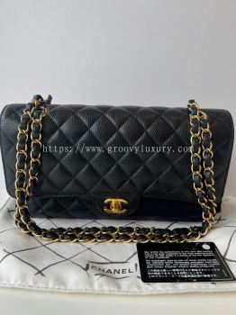 Preloved Excellent Chanel Classic Flap Bag Black Caviar Leather GHW SBO260518-12