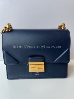 Preloved  Fendi Kan I Navy Blue Leather Shoulder Bag SBO260702-03