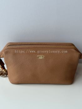 Preloved Excellent Gucci Brown Leather Pouch SBO260711-07