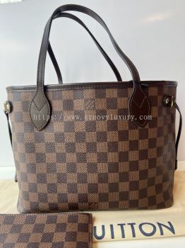 Preloved Like New LV Neverfull PM Tote Damier Ebene Canvas with Pouch S260712-05