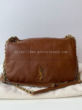 Preloved Excellent YSL Jamie Small Chain bag Brown Lambskin Leather SBO260711-05