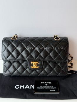 Preloved Excellent  Chanel Small CF Black Caviar Leather GHW S260717-12