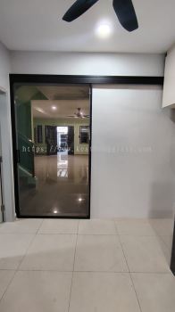 Single Slim Frame Sliding door with 5mm Euro grey tempered at Bukit Indah JB
