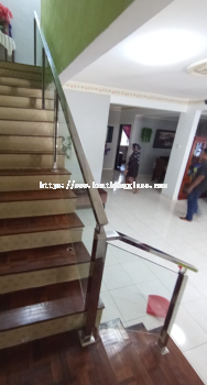 Stainless Steel Staircase Railing with Tempered glass at Mutiara Rini JB