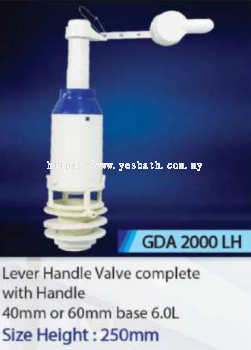 GDA 2000 LH 40MM  LEVER HANDLE VALVE COMPLETE WITH HANDLE
