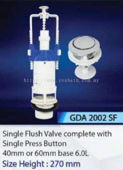 GDA 2002 SF 40MM  SINGLE FLUSH VALVE COMPLETE WITH SINGLE PRESS BUTTON