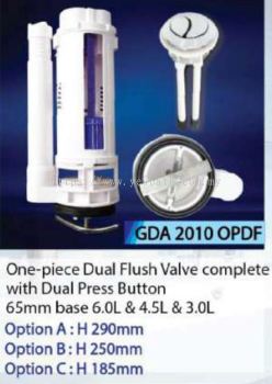 GDA 2010 OPDF 65MM ONE-PIECE DUAL FLUSH VALVE WITH DUAL PRESS BUTTON (HEIGHT 250MM)