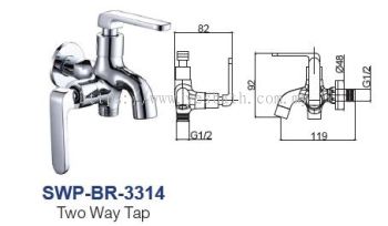 SWP-BR-3314  Two Way Tap - Brass