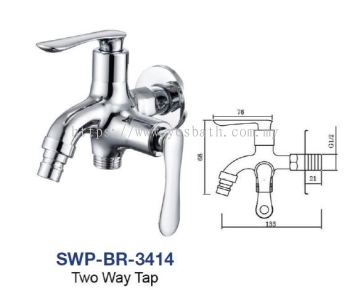 SWP-BR-3414  Two Way Tap - Brass