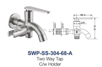 SWP-SS-304-68-A  Two Way Tap With Bidet Holder  - SUS304