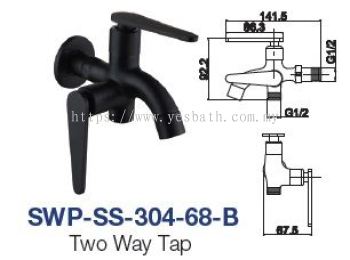 SWP-SS-304-68-B  Two Way Tap - SUS304 Black