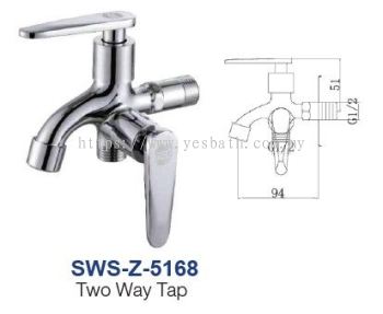 SWS-Z-5168  Two Way Tap - ZINC ALLOY