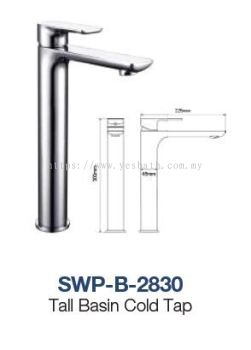 SWP-B-2830  Tall Basin Pillar Cold Tap - Brass