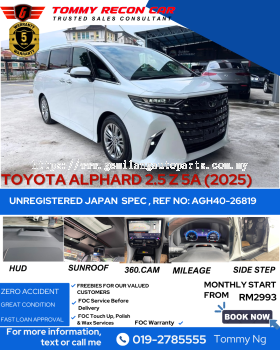 2025 TOYOTA ALPHARD 2.5 Z 5A HUD SIDE STEP