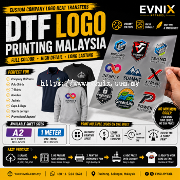 DTF Logo Printing Malaysia | Custom Company Logo Heat Transfers