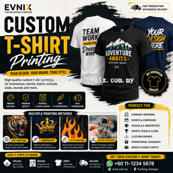 Custom T-Shirt Printing Malaysia | Personalised T-Shirt Printing for Business, Events & Brands