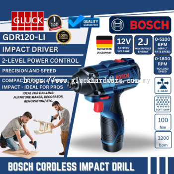 BOSCH MACHINE Cordless Impact Driver/ Wrench GDR120-LI DRILL 12V