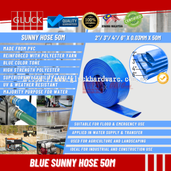 2"/3"/4"/6"X1.0MM X 50M SAM HOSE BLUE SUNNY HOSE