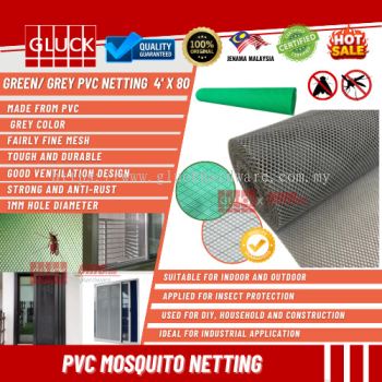 GREEN, GREY MOSQUITOES NYLON NETTING (GREY, GREEN COLOUR) 4' X 70'+/-