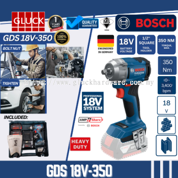 GDS 18V-400 BOSCH Professional Cordless Impact Wrench GDS 18V-400 MESIN BATTERY BUKA TAYAR KERETA M10 M12