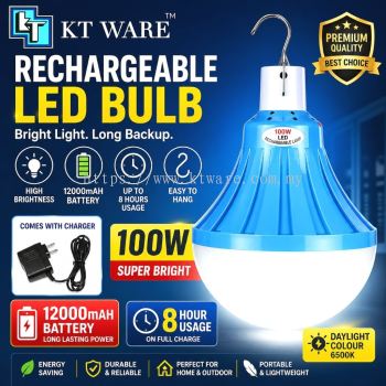 KT WARE 100w Rechargeable light led light bulb emergency light  lampu pasar malam bazar lampu lampu kecemasan camping