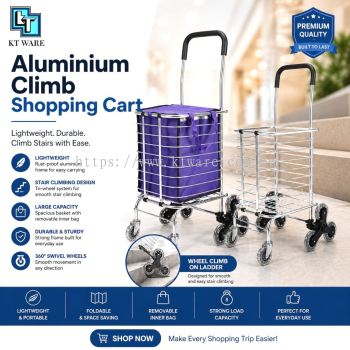 KT WARE  8 wheel aluminium shopping cart / market trolley /troli pasar /climbing trolley