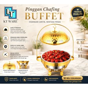 KT WARE Hanged Chafer Hanging Chafing buffet tray Dish Crown Saudi Arabic Food Warmer Kenduri Gantung Jamuan