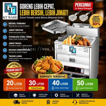 KT WARE 30L 40L 50L Taiwan Gas  Deep Fryer Machine mesin goreng auto deep Fryer machine ayam Gunting food truck kentang