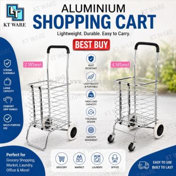 KT WARE Aluminium foldable shopping cart market trolley pasar trolley bakul pasar