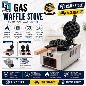 KT WARE Commercial Gas Waffle Baker Stove Portable Waffle Maker Telfon Waffle Baker Pan Mesin Bakar WAFFLE STOVE �����