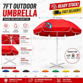KT WARE 2m( 7ft )Round Umbrella with stand / payung niaga / payung bazar / canopy tent parasol