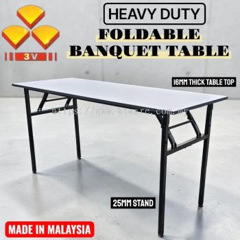 KT WARE 2x4 feet 2.5x4 feet 3V  Foldable Wood Top Banquet Table/ Folding Banquet Table  Meja Banquet office table