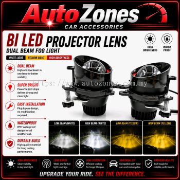 3.0 Inch Bi-Xenon HID Fog Light Projector Lens 12000LM Blue Lens Super Bright Fog Lamp for Toyota Perodua Universal Car Fog Lights Upgrade