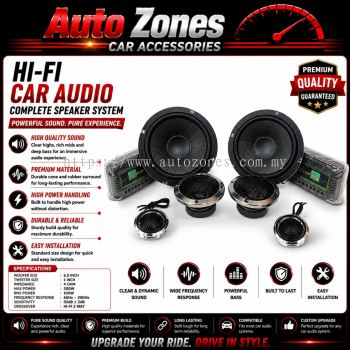 HIFINE 3 Way Component Speaker Set 6.5�� Midbass + 3�� Midrange + Silk Tweeter Car Audio System