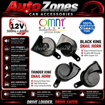 Omni Beyond Black King Snail Horn Twin Tone Horn Set 12V 500Hz+400Hz High Quality 100% Pure Copper