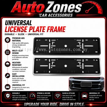Car number Plate License Frame Cover BLACK/ Silver OR LOGO 53cm x 13cm